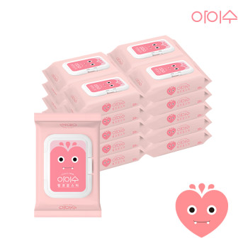 아이수 핑코 몬스터 물티슈 휴대용 꼬마캡형 20매 20개