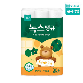 모나리자 녹스 땡큐 화장지 휴지 두루마리 3겹 30M 30롤 1팩