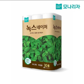모나리자 녹스 네이처 휴지 화장지 두루마리 3겹 25M 30롤 1팩