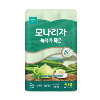 모나리자 녹차가 좋은 휴지 화장지 두루마리 3겹 30M 30롤 1팩